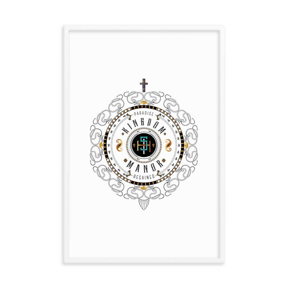 Framed poster 'Kingdom Manor' White - Free Shipping