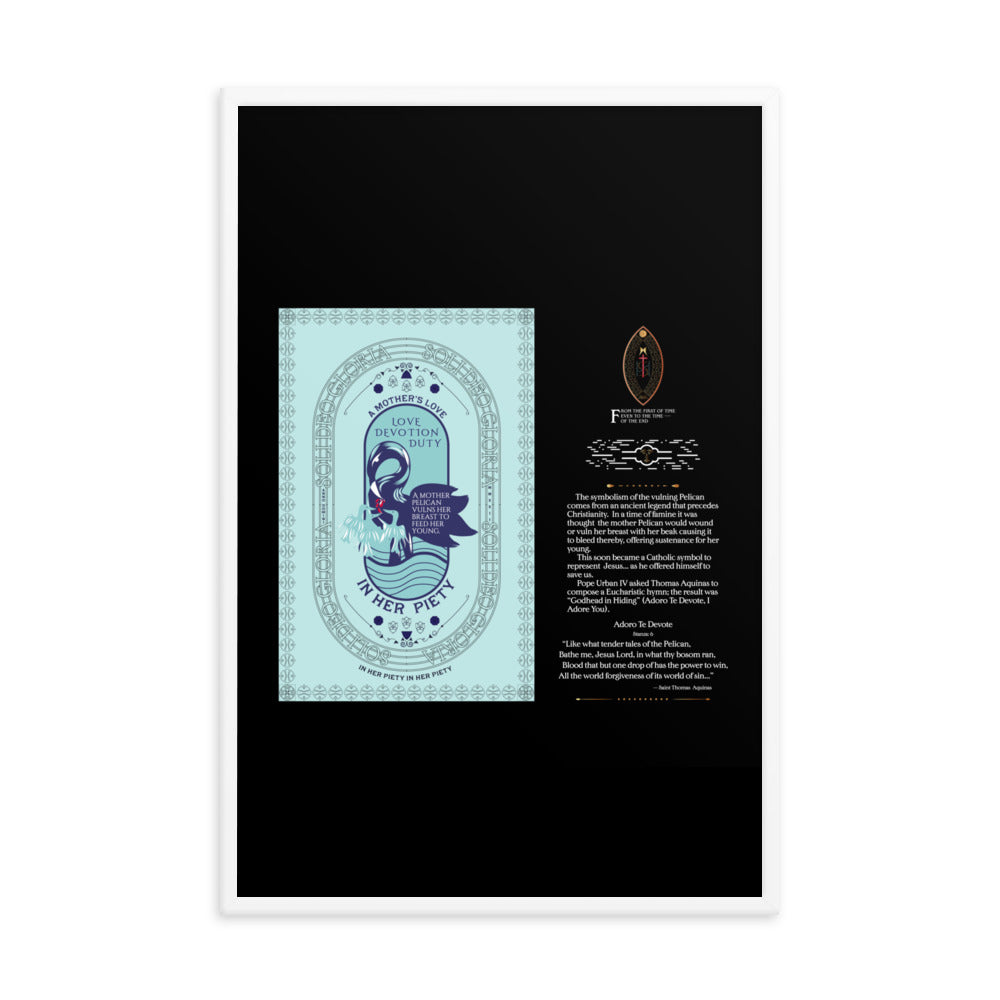 Framed poster 'The Vulning Pelican' In Her Piety - Free Shipping