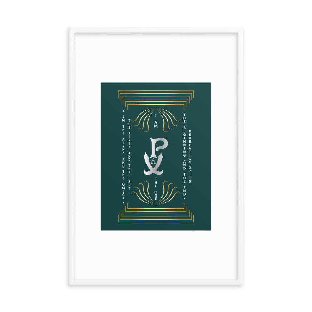 Framed poster PX Christogram - "I am the One..."Revelation 22:13 - Free Shopping