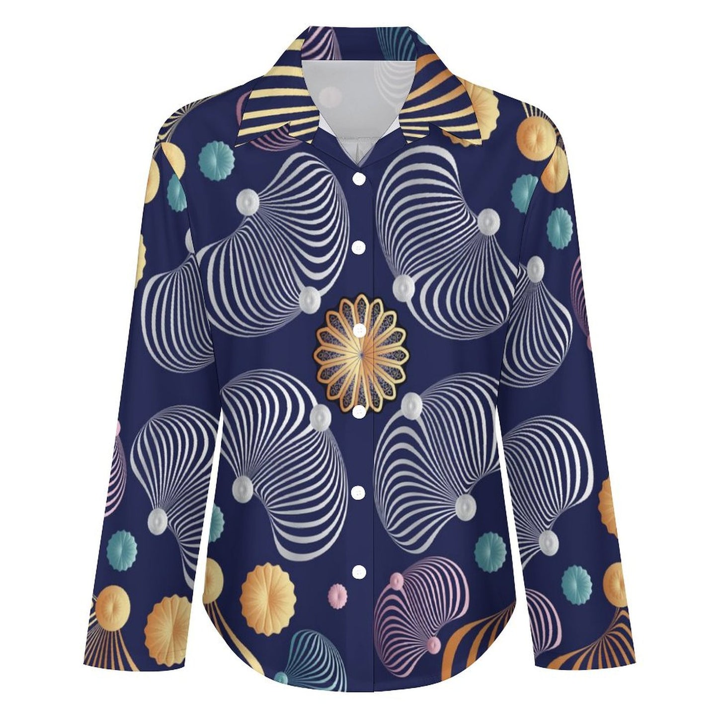 Long Sleeve Shirt Blouse Kukloso Abstract No 1235