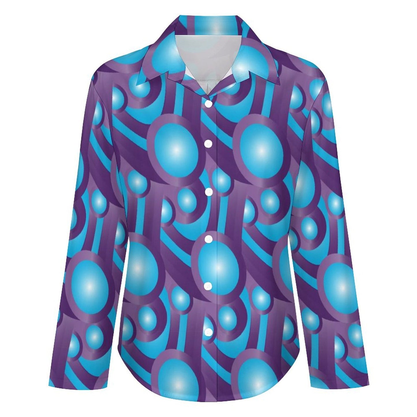 Long Sleeve Shirt Blouse Kukloso Abstract No 11