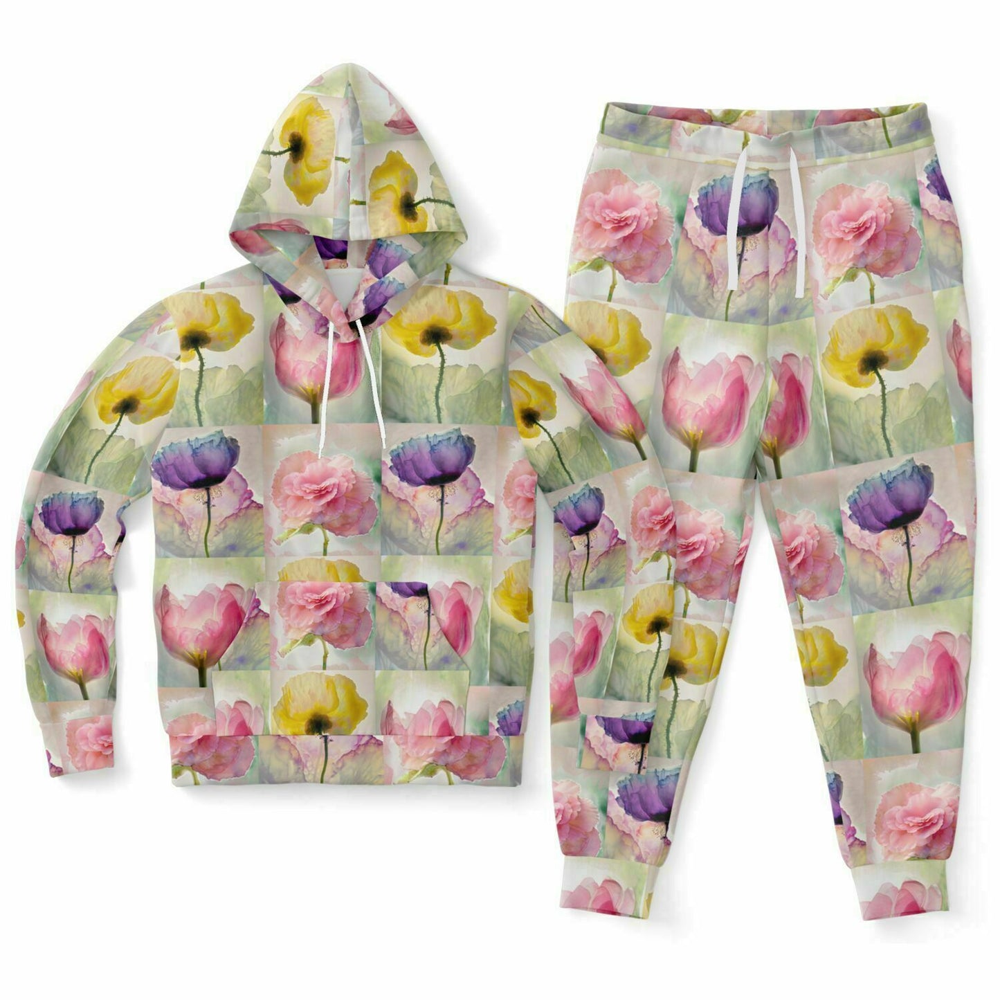 Athletic Hoodie & Jogger - AOP Kukloso Multicolored Watercolor Florals - Free Shipping