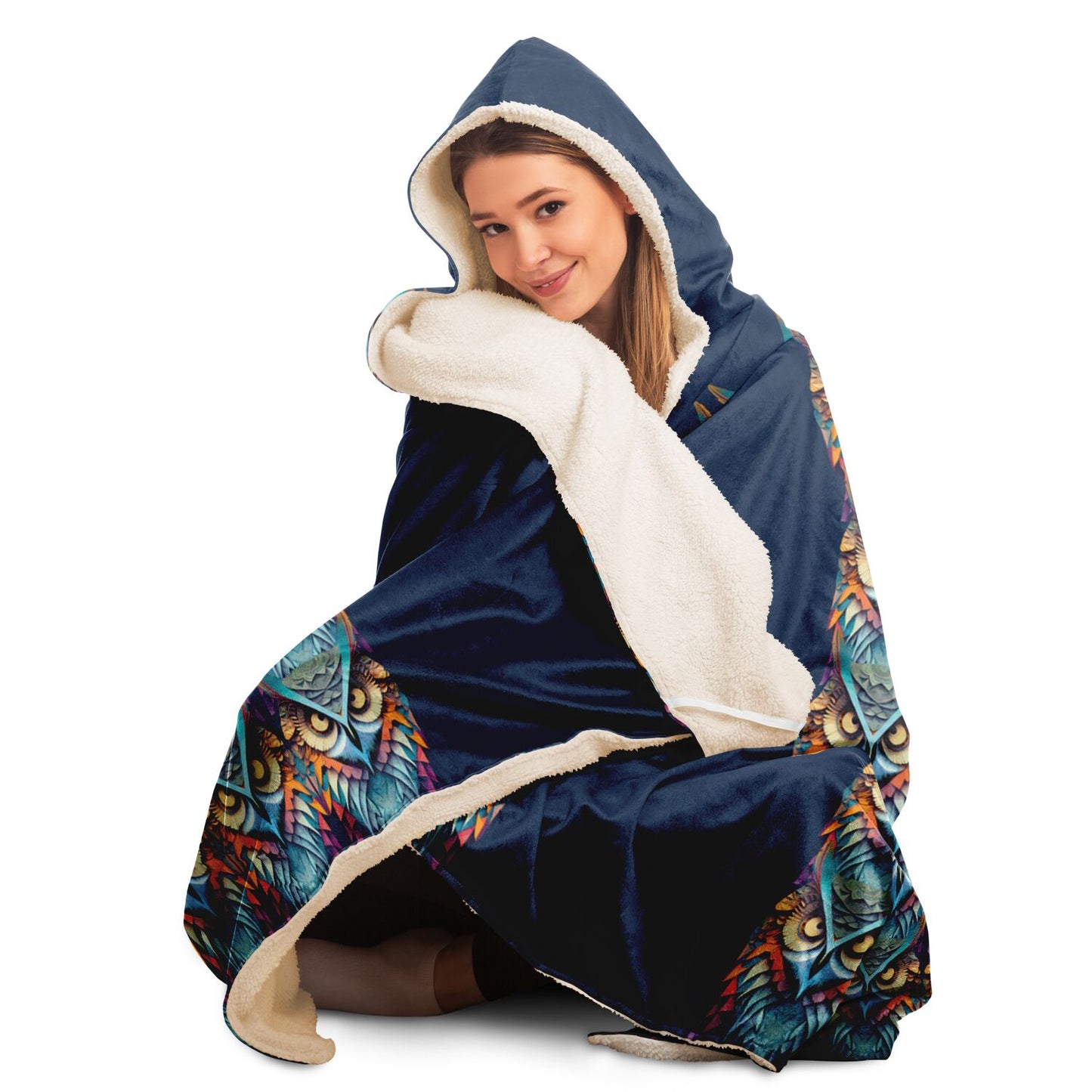 Hooded Blanket - AOP Kukloso Mr. Owl - Free Shipping