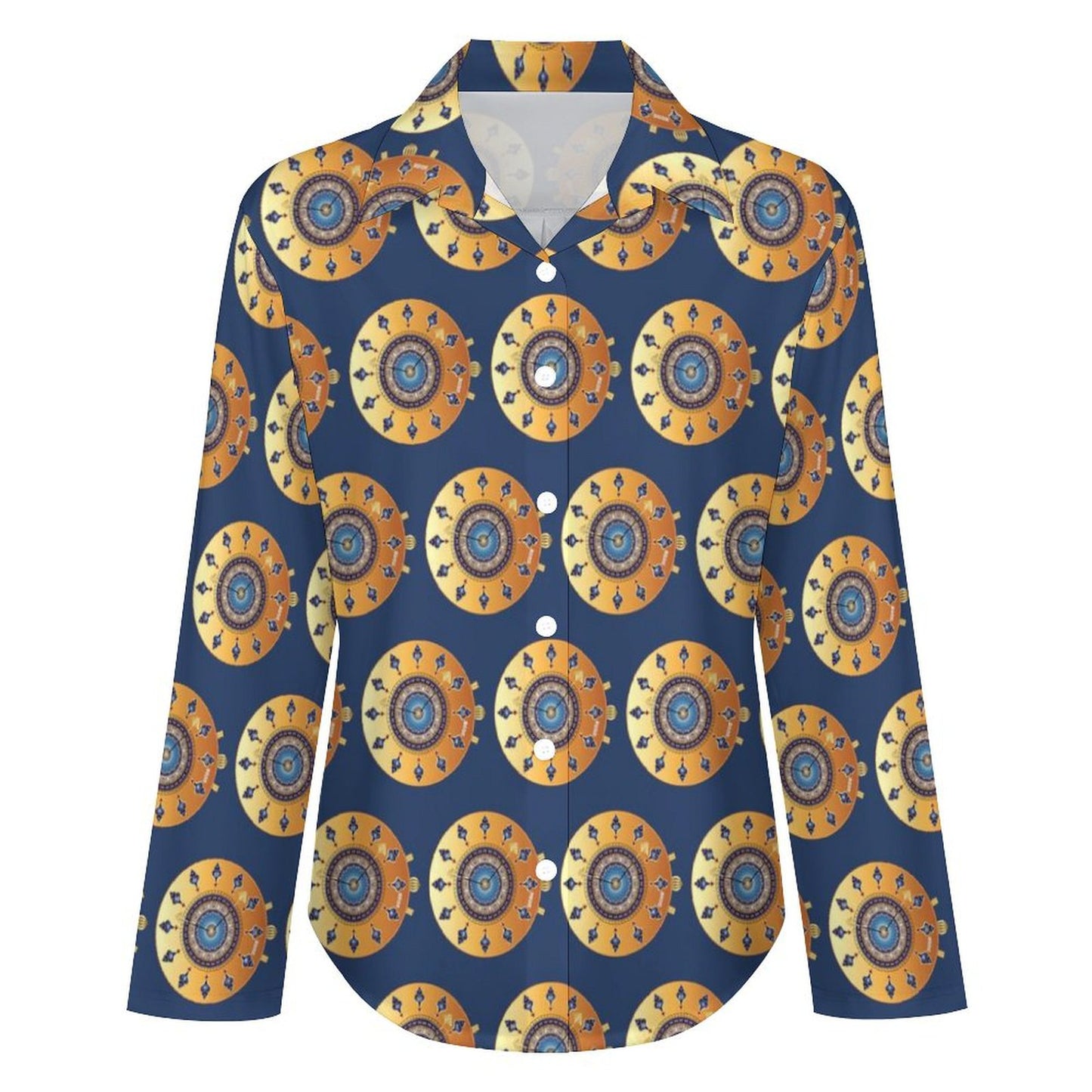 Long Sleeve Shirt Blouse Kukloso Abstract No 1053