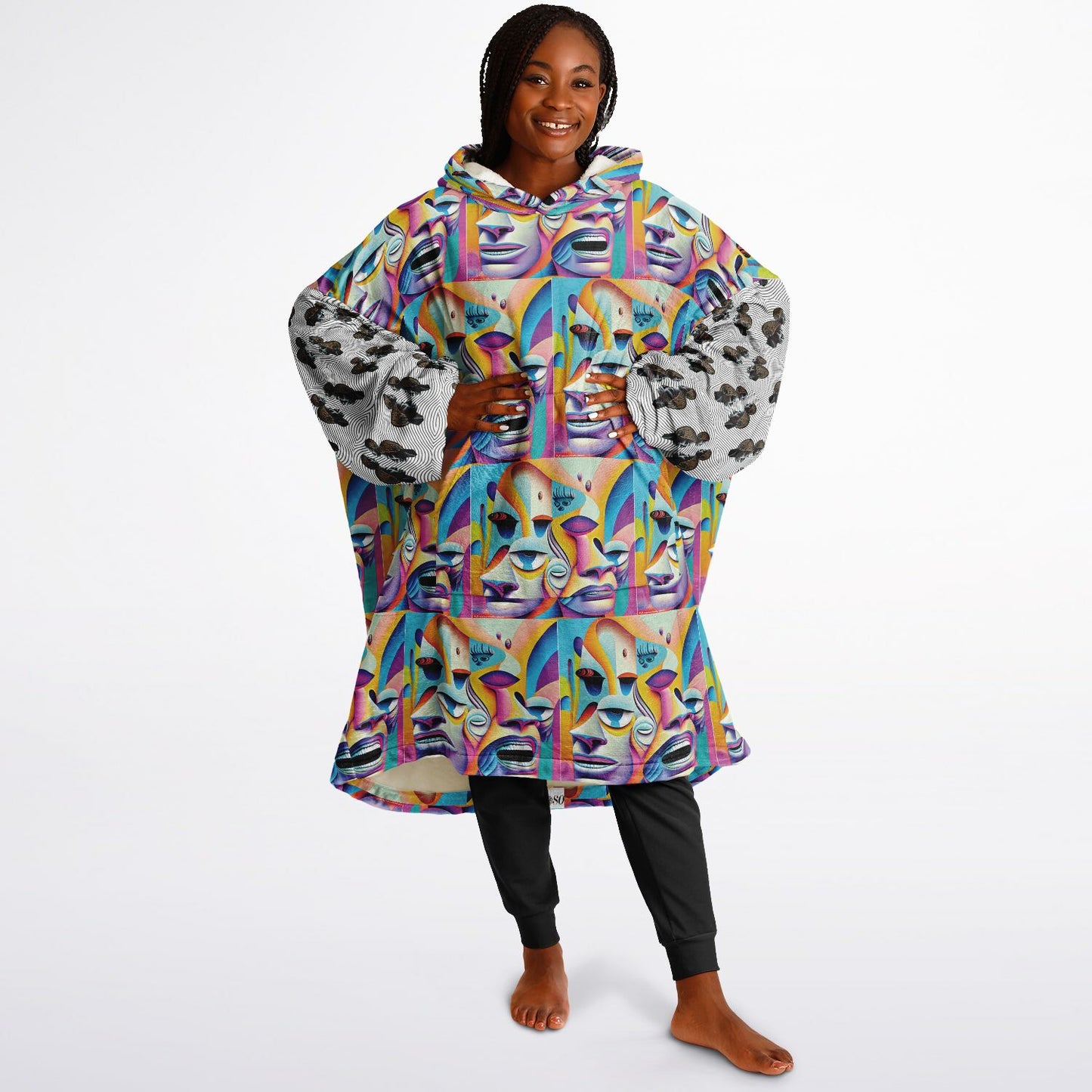 Snug Hoodie Economy - AOP Kukloso Cubist Faces No 7 A - Free Shipping