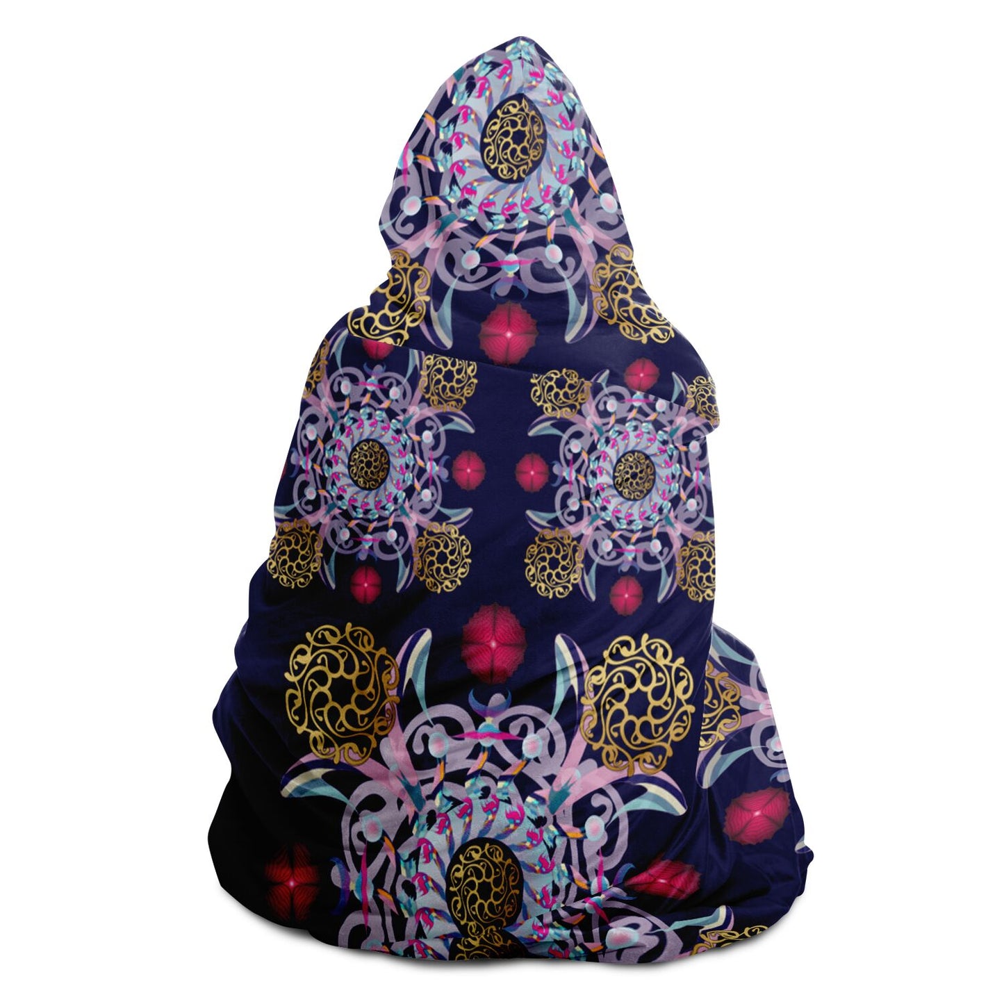 Hooded Blanket - AOP Kukloso Abstractical No 17 on Dark Navy - Free Shipping