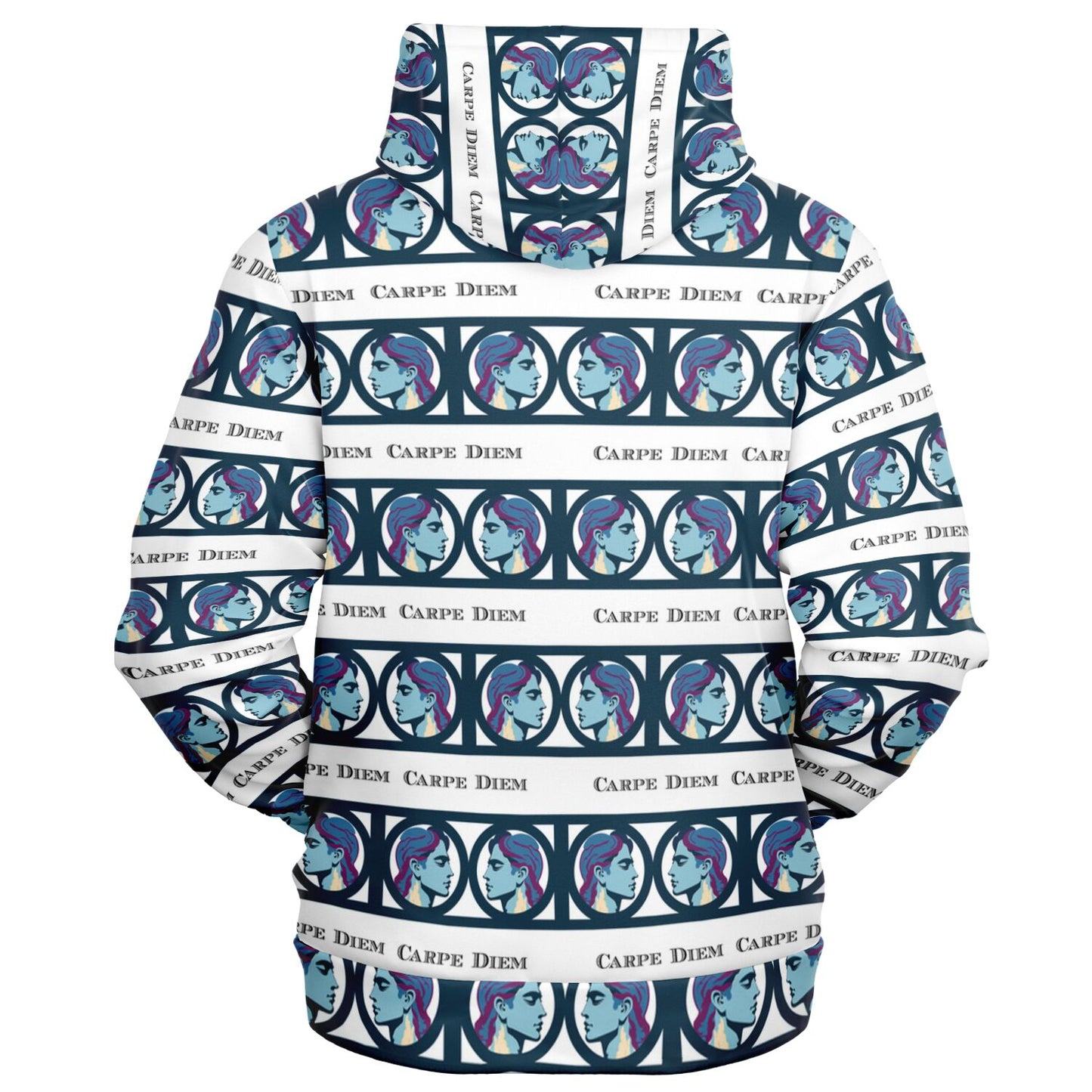 Fashion Zip-Up Hoodie - AOP Kukloso Roman Faces No 2 B Carpe Diem - Free Shipping