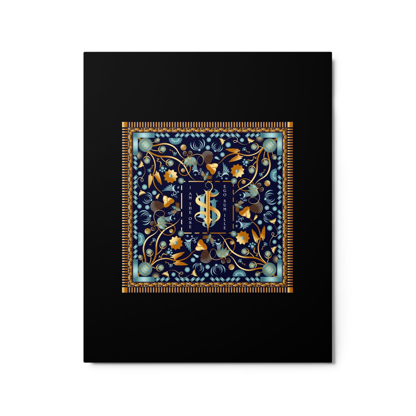 Metal prints Kuklos No 4453 'I Am The One' Mandala Aqua & Gold colors Free Shipping