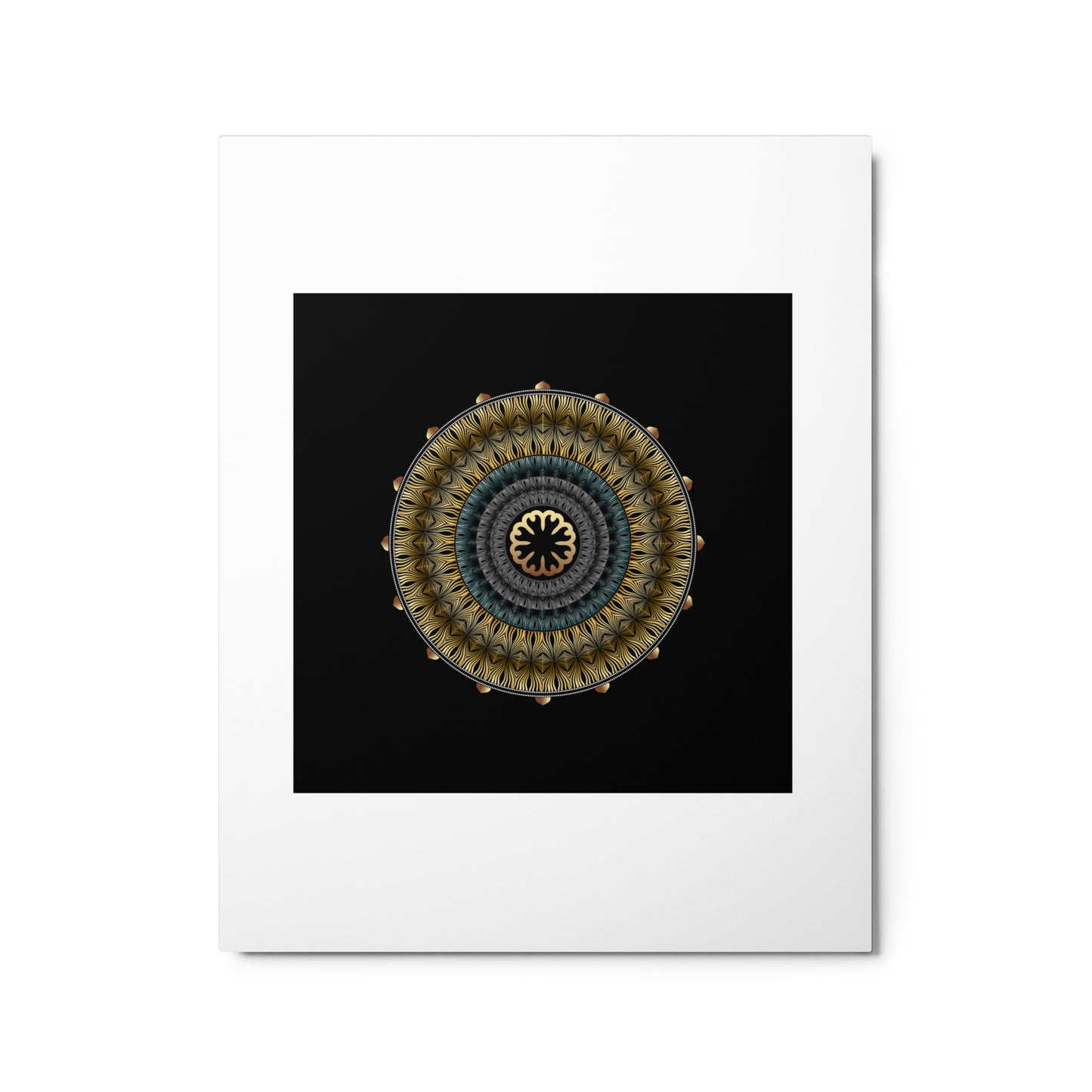 Metal prints Kuklos No 4439 Abstract Mandala Gold Color Free Shipping