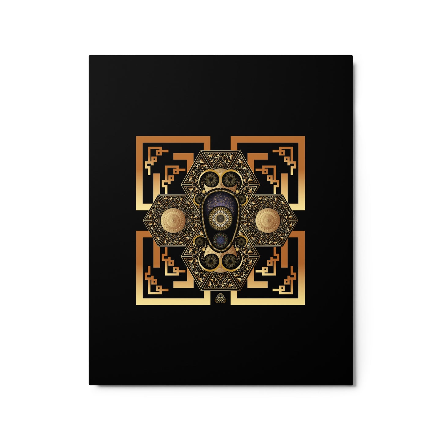 Metal prints OVC No 4182 Highly Intricate Mandala Gold Color Free Shipping