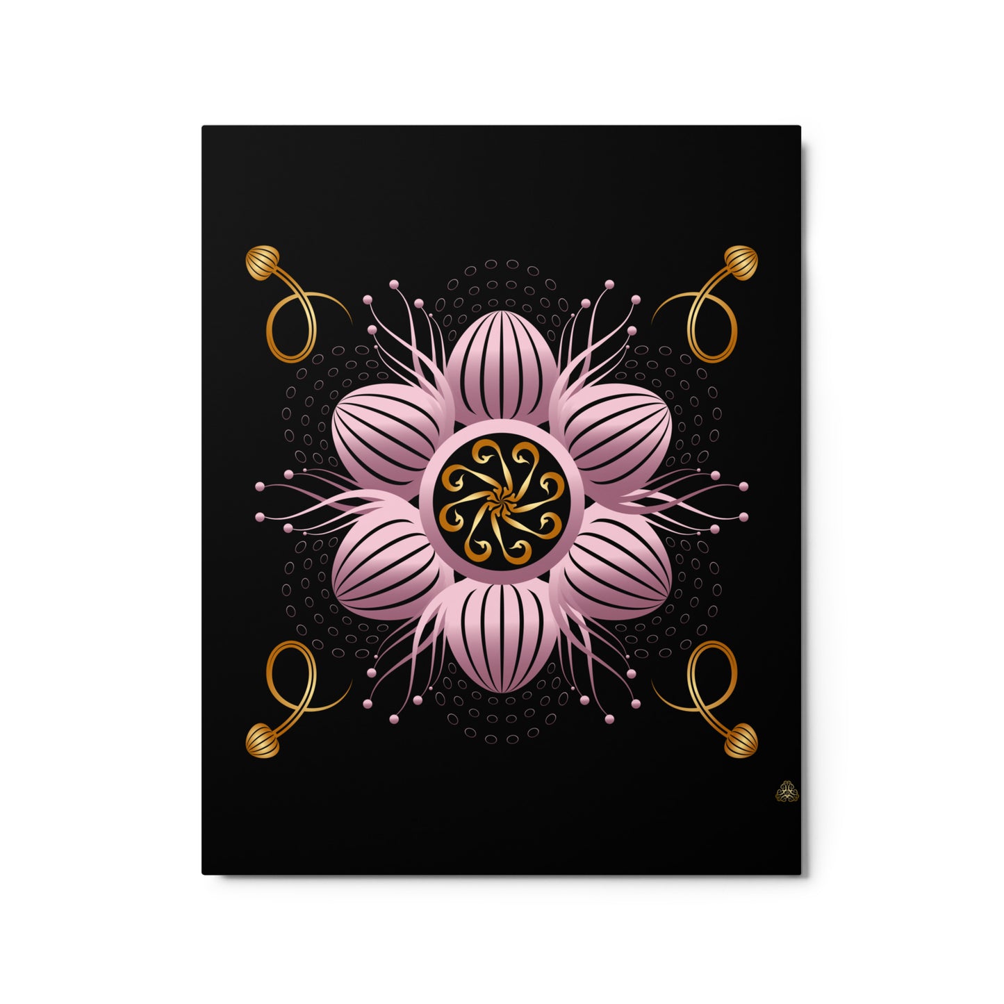 Metal prints Kuklos No 4404 Mandala Pink & Gold Colors Free Shipping