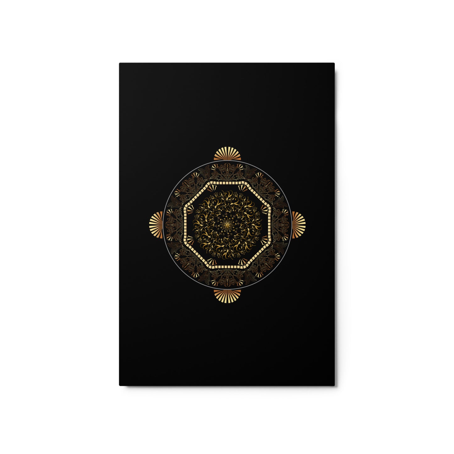 Metal prints Kuklos No 4483 Detailed Golden Mandala Free Shipping