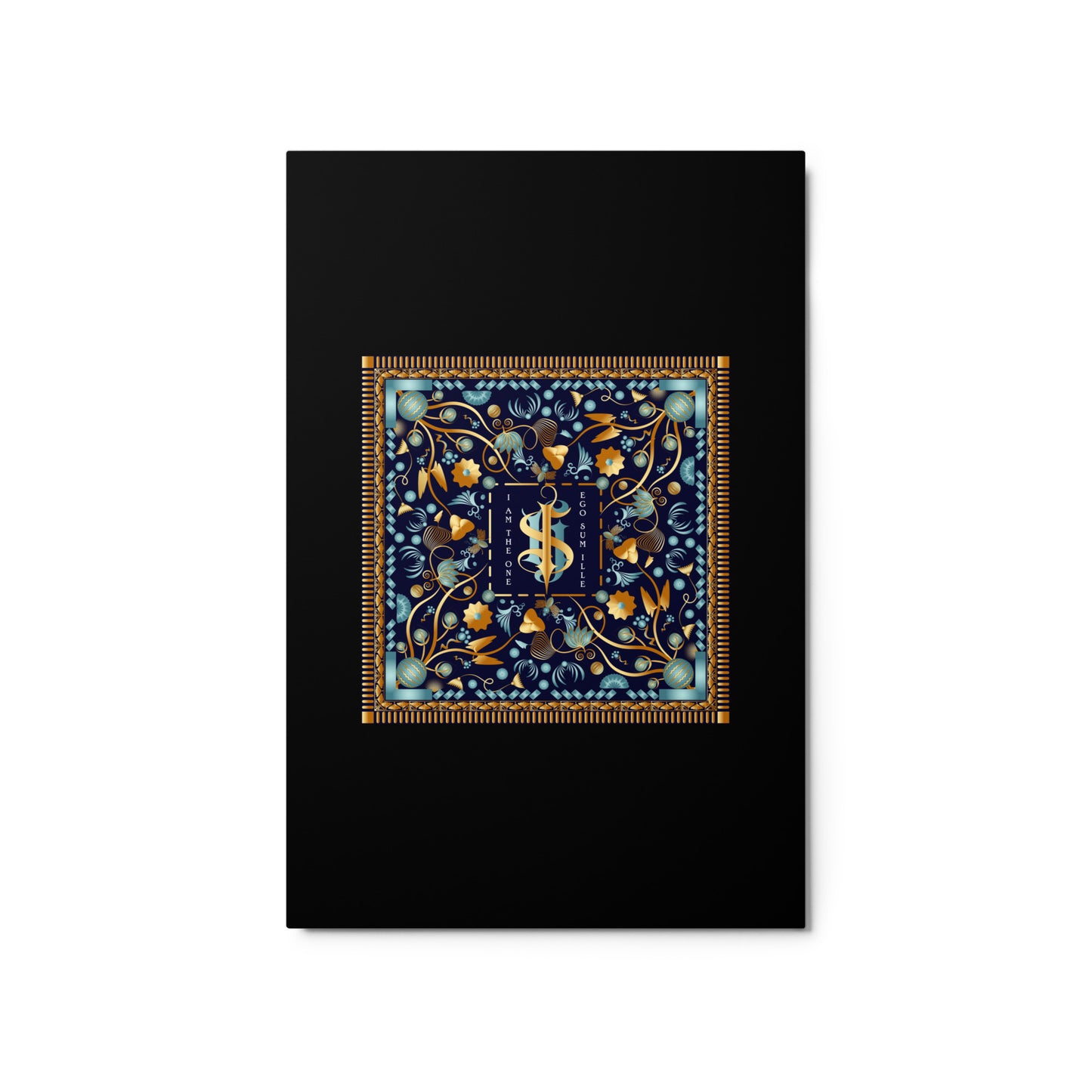Metal prints Kuklos No 4453 'I Am The One' Mandala Aqua & Gold colors Free Shipping