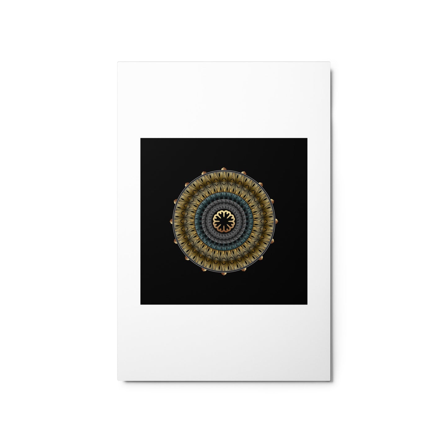 Metal prints Kuklos No 4439 Abstract Mandala Gold Color Free Shipping