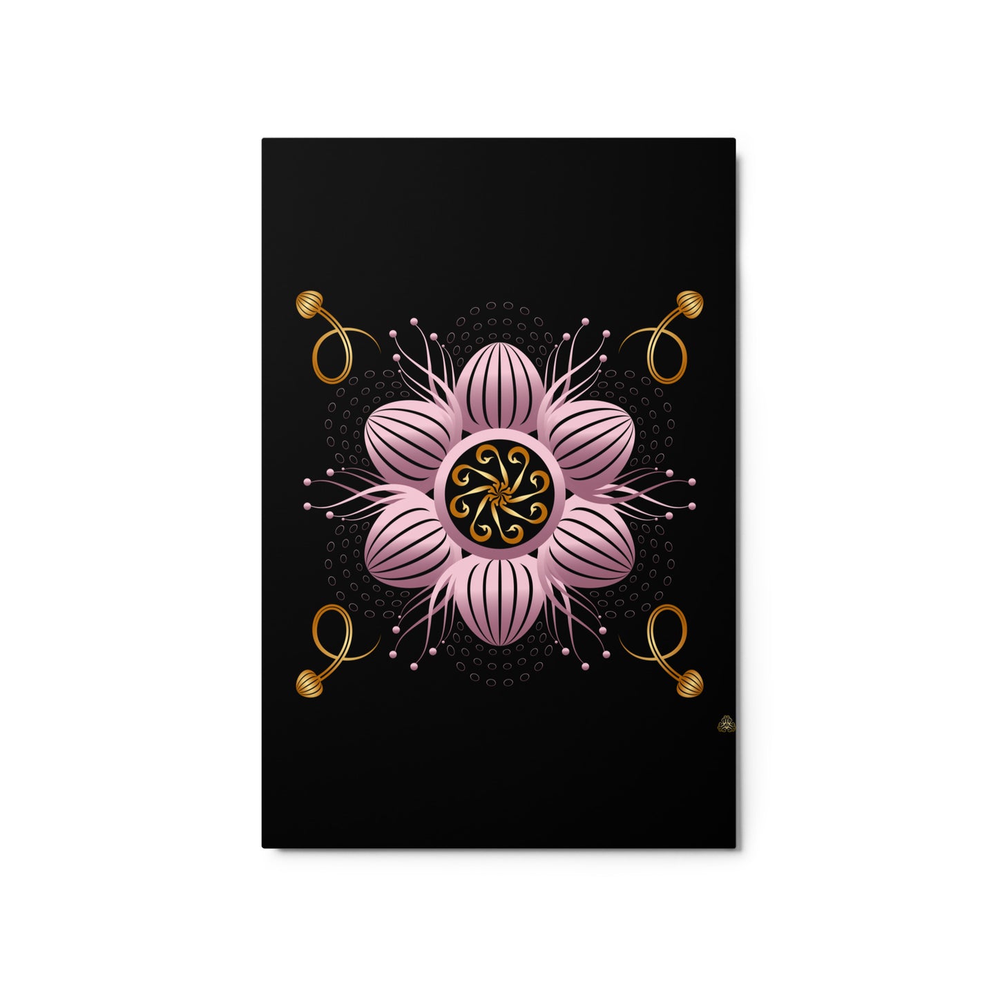 Metal prints Kuklos No 4404 Mandala Pink & Gold Colors Free Shipping