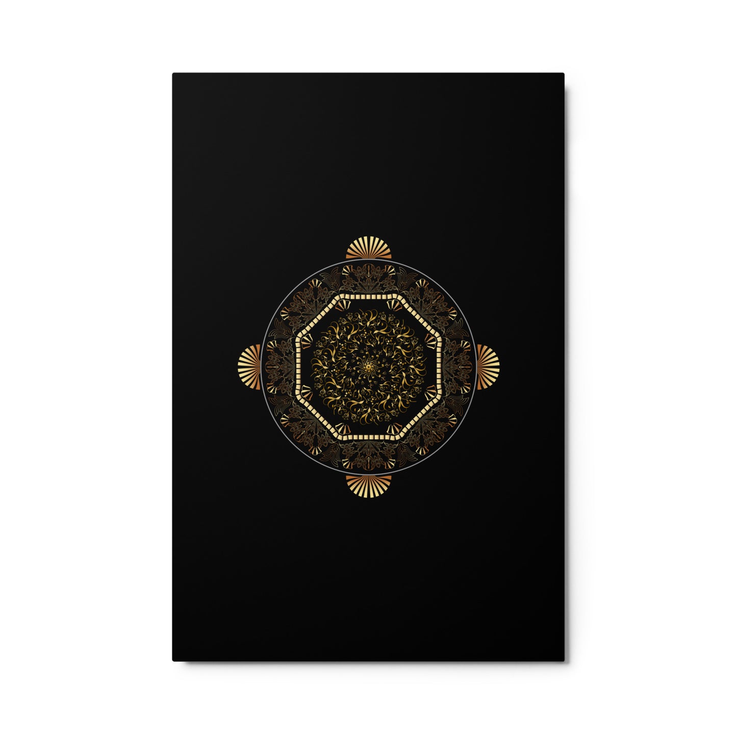 Metal prints Kuklos No 4483 Detailed Golden Mandala Free Shipping