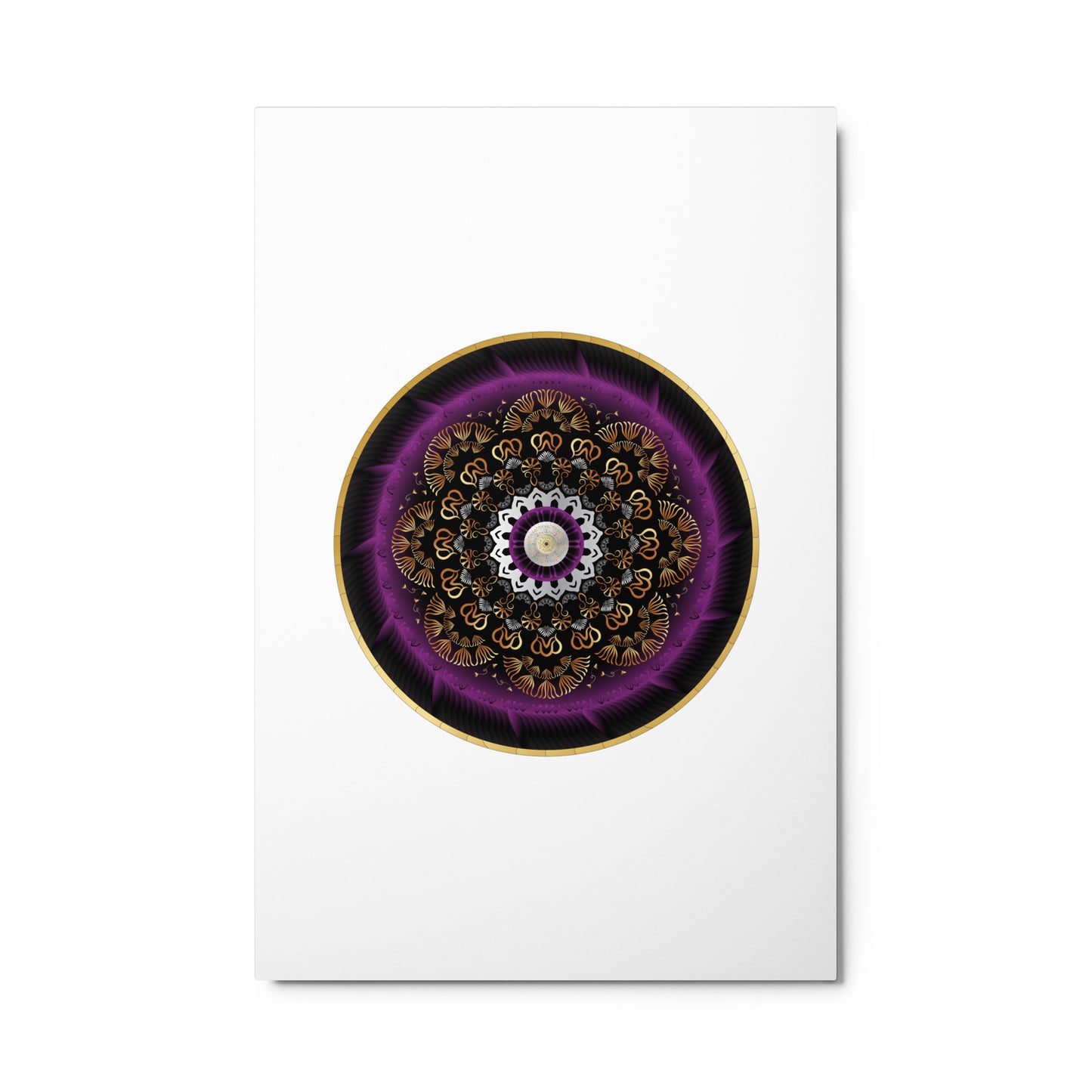 Metal prints Kuklos No 4497 Mandala with Purple/Violet & Gold colors Free Shipping