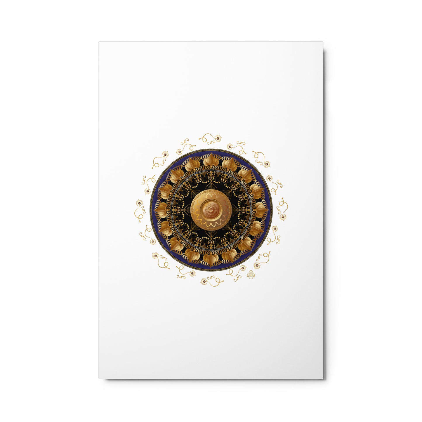 Metal prints Circumplexical No 4110 Mandala Black & Gold colors Free Shipping