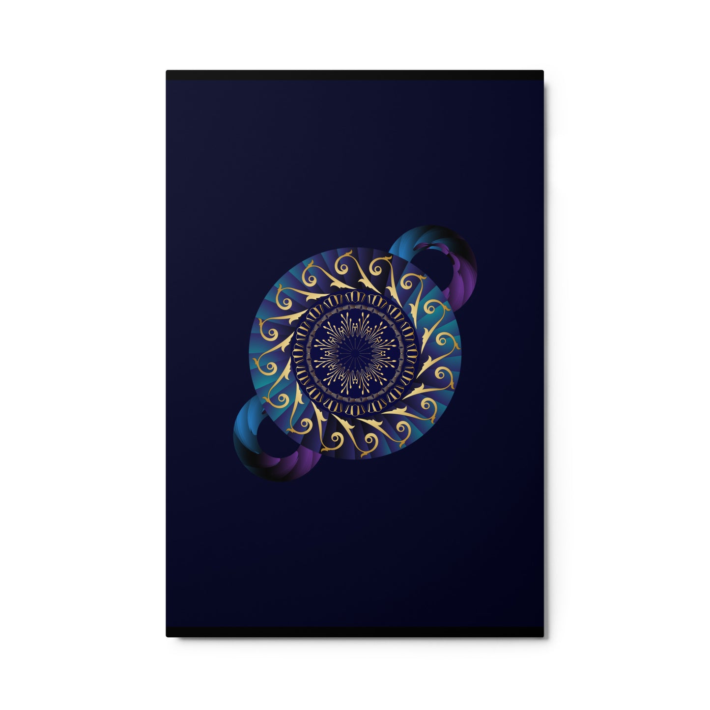 Metal prints Kuklos No 4313 Mandala Teal - Purple - Gold Free Shipping