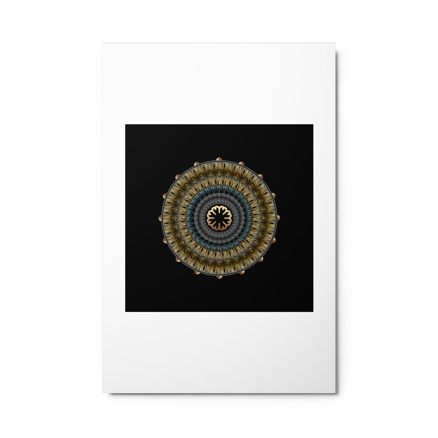 Metal prints Kuklos No 4439 Abstract Mandala Gold Color Free Shipping