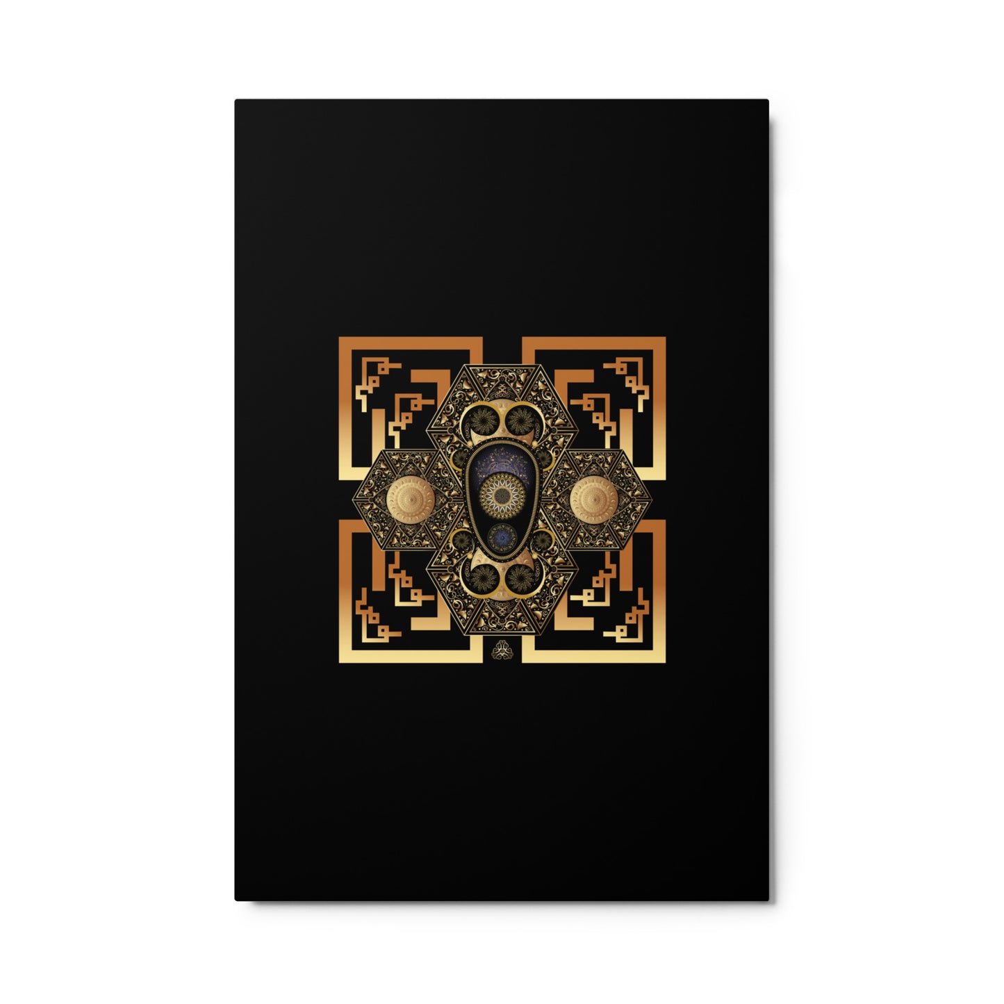 Metal prints OVC No 4182 Highly Intricate Mandala Gold Color Free Shipping