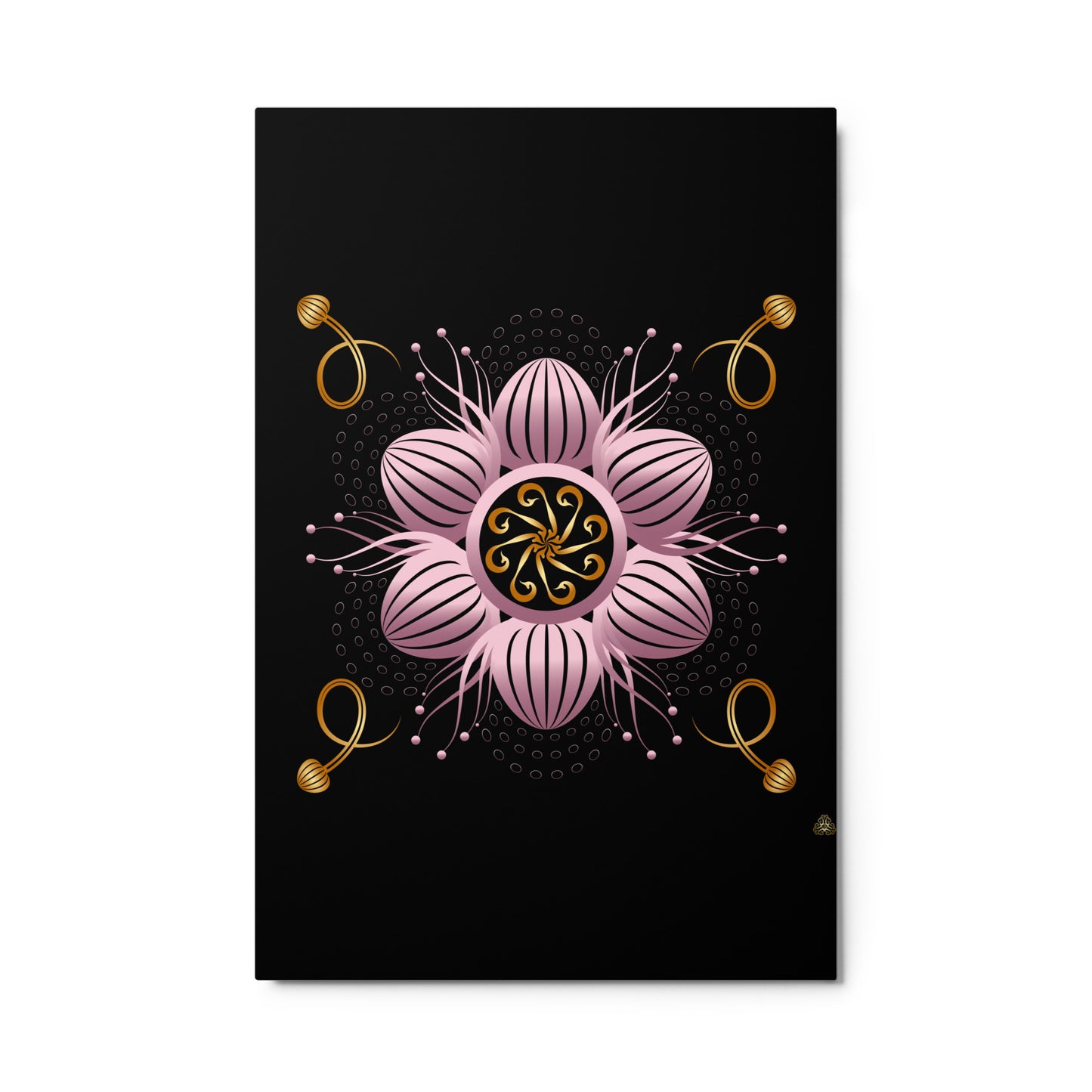 Metal prints Kuklos No 4404 Mandala Pink & Gold Colors Free Shipping