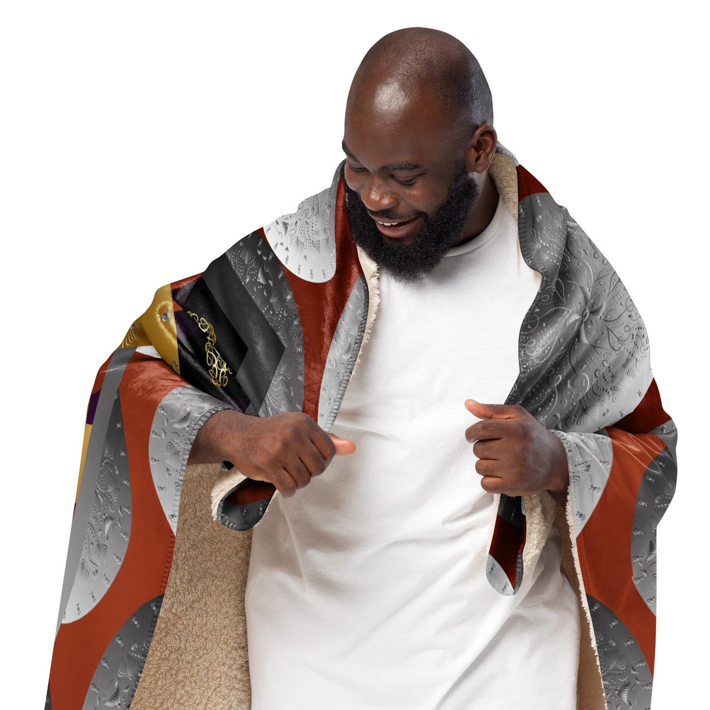 Sherpa blanket Kukloso Kuklos No 4387 Collage Pattern 60" x 80" - Free Shipping