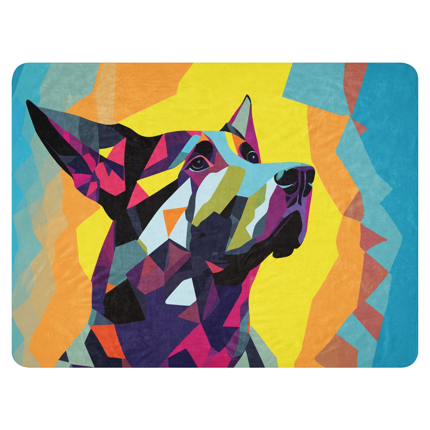 Sherpa blanket Kukloso Cubist German Sheperd Dog No 3 60"x80" - Free Shipping