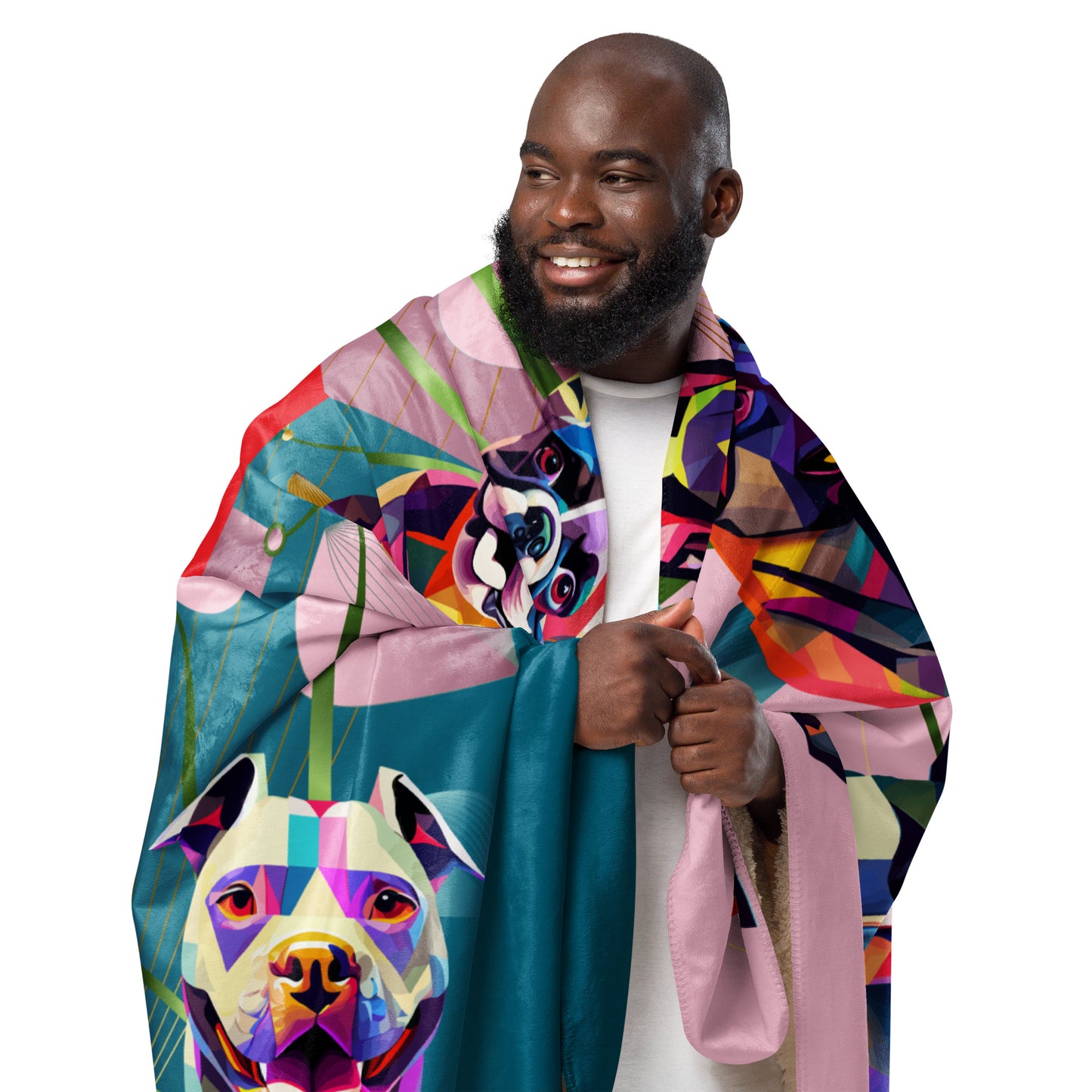 Sherpa blanket Kukloso Dog Collage 60"x80" - Free Shipping