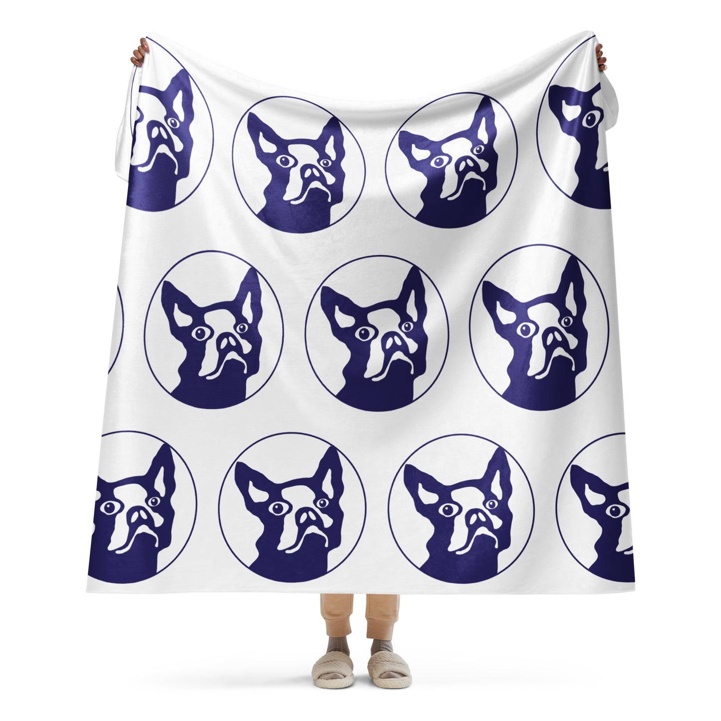 Sherpa blanket Kukloso Boston Terrier Dog "American Gentleman' 60"x80" - Free Shipping