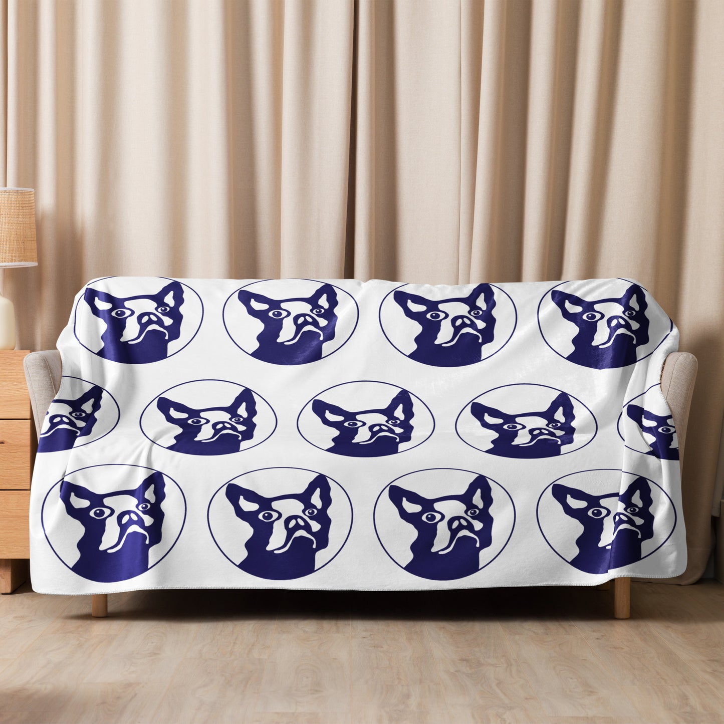 Sherpa blanket Kukloso Boston Terrier Dog "American Gentleman' 60"x80" - Free Shipping