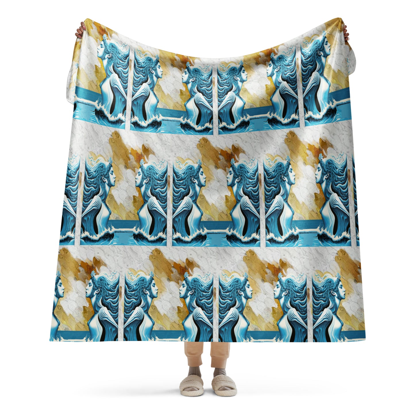 Sherpa blanket Kukloso Siren of The Sea No 5 60"x80" - Free Shipping
