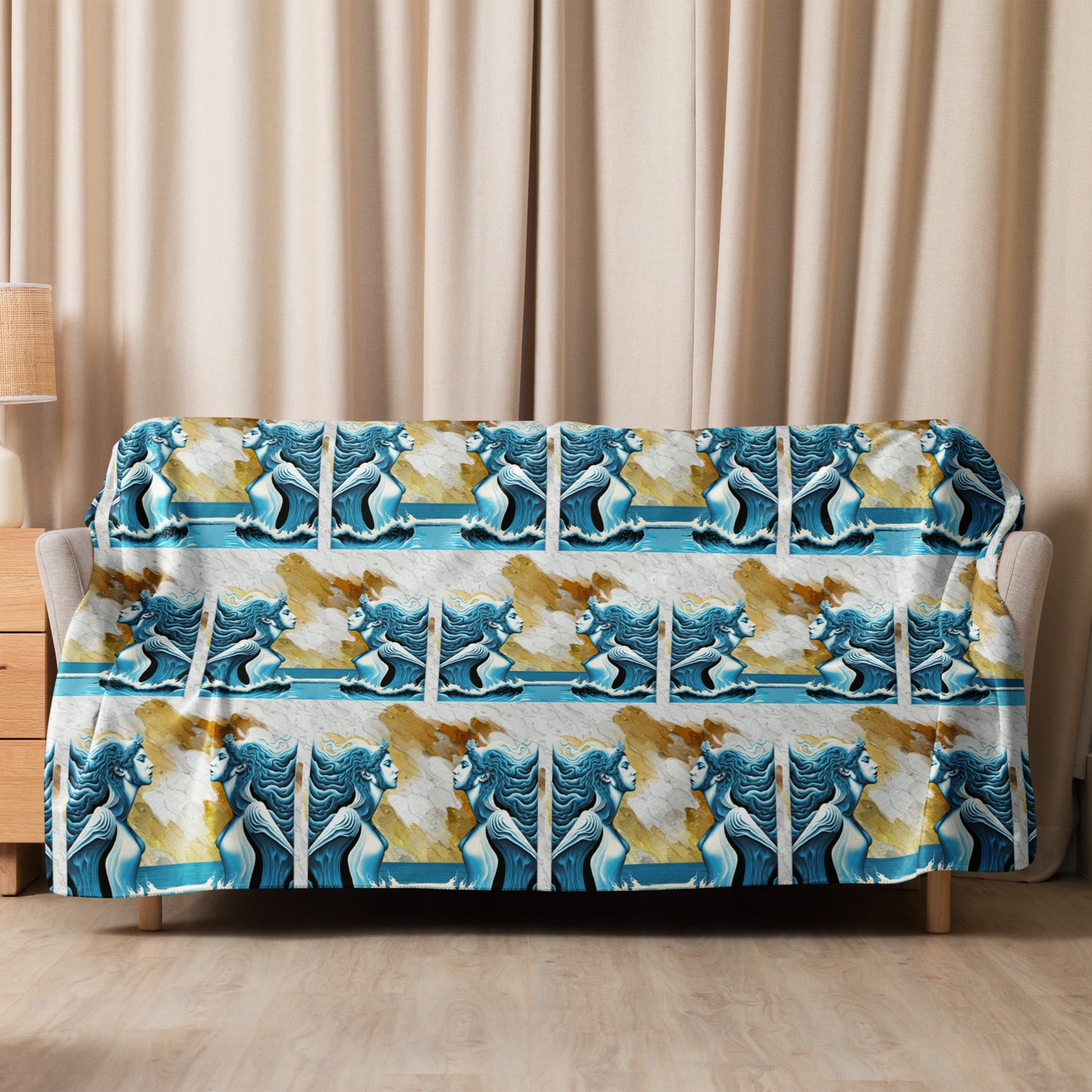 Sherpa blanket Kukloso Siren of The Sea No 5 60"x80" - Free Shipping