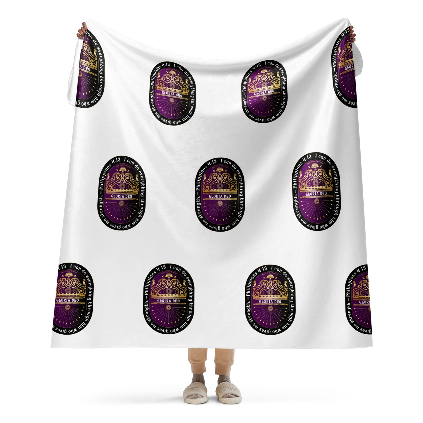 Sherpa blanket Kukloso Philippians 4:13 60"x80" - Free Shipping