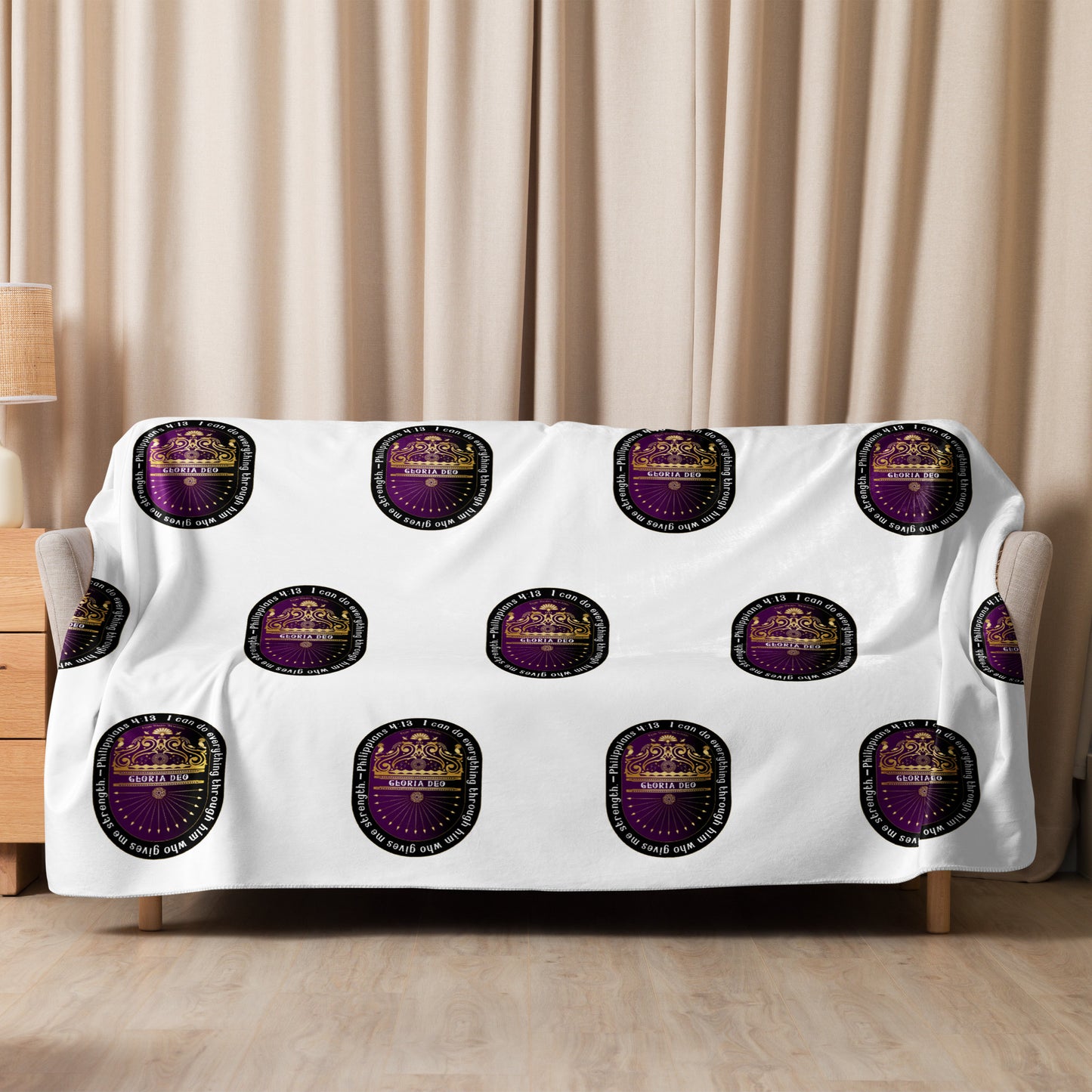 Sherpa blanket Kukloso Philippians 4:13 60"x80" - Free Shipping