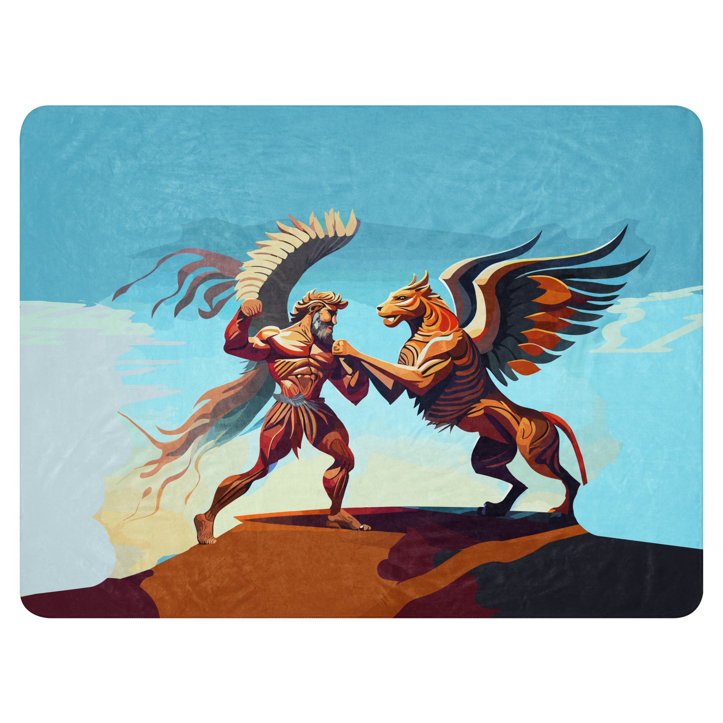 Sherpa blanket Kukloso 'Battle of the Wings' 60"x80" - Free Shipping