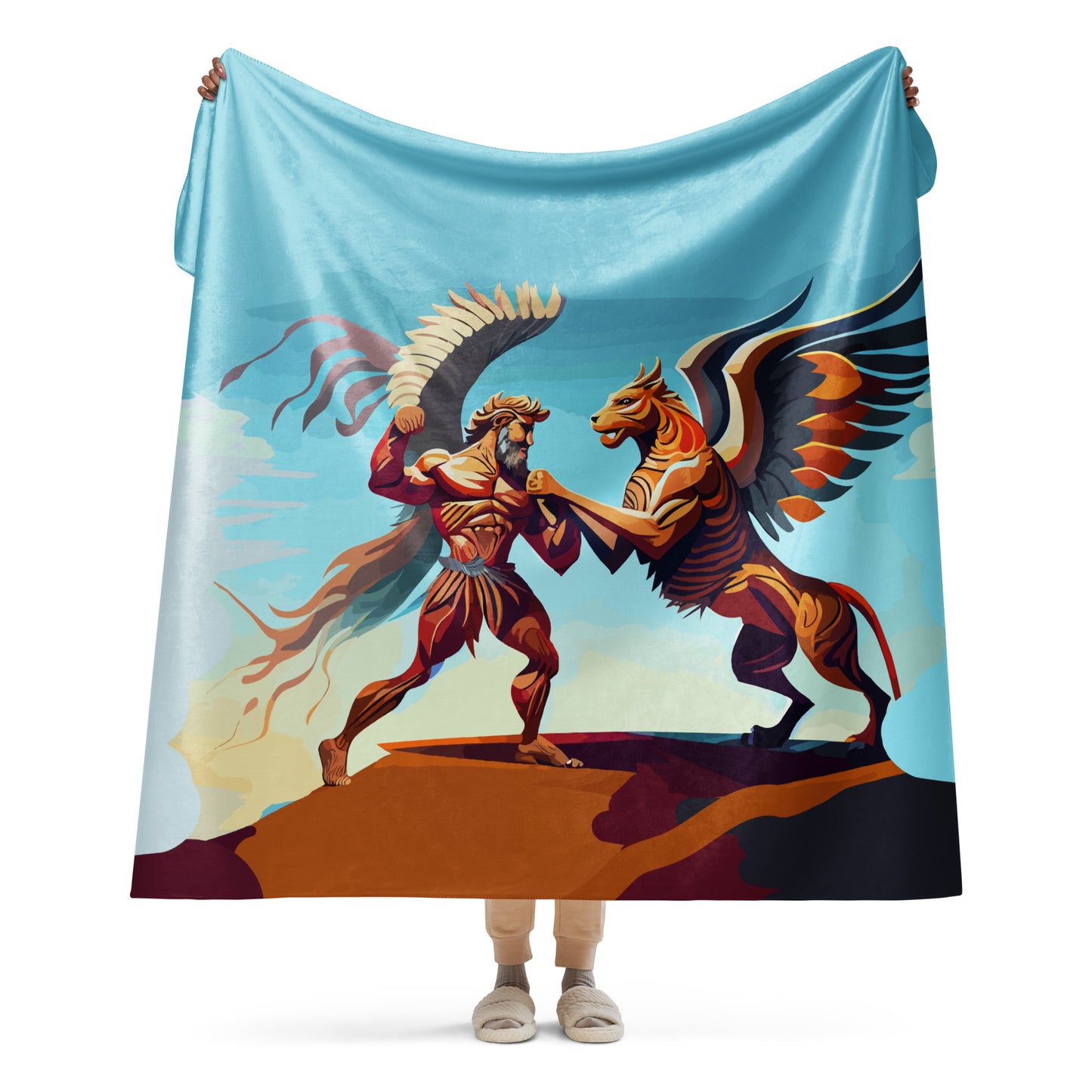 Sherpa blanket Kukloso 'Battle of the Wings' 60"x80" - Free Shipping