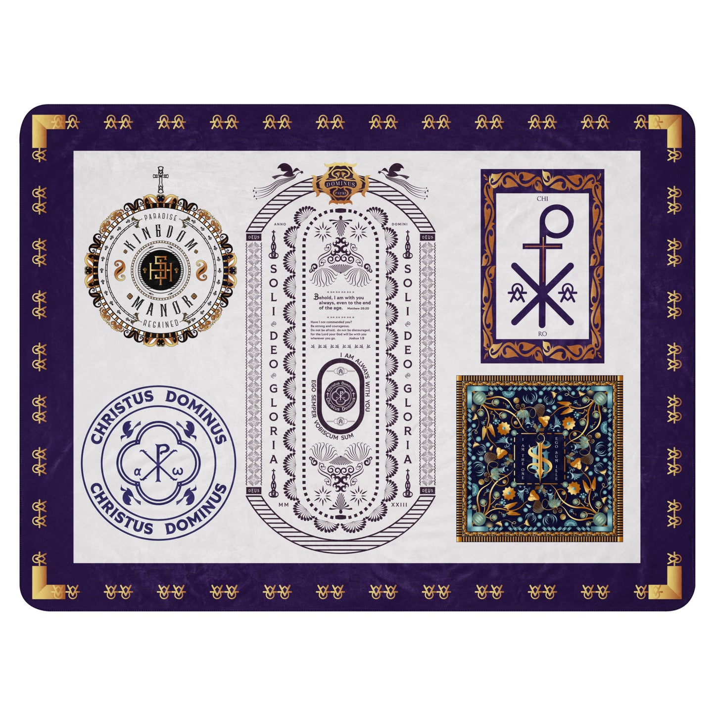 Sherpa blanket Kukloso A Collage of Christian Designs 60"x80" - Free Shipping