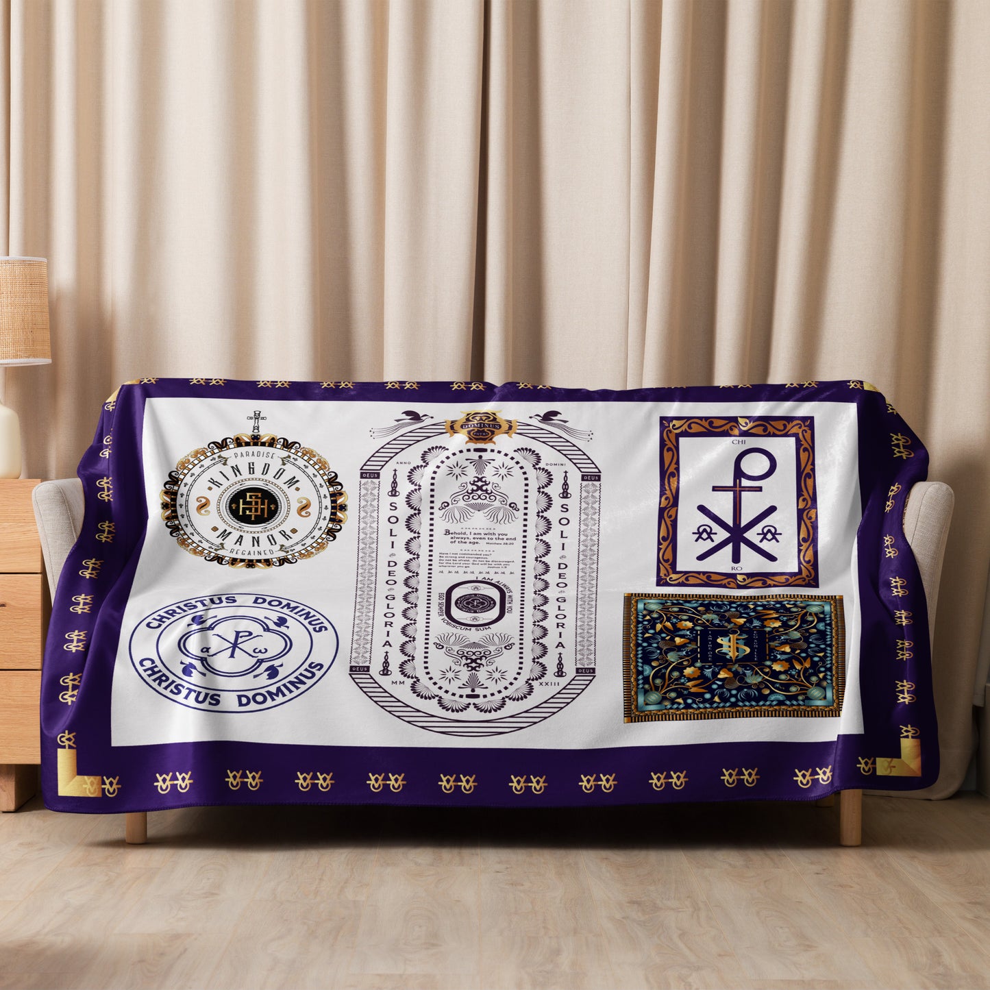 Sherpa blanket Kukloso A Collage of Christian Designs 60"x80" - Free Shipping