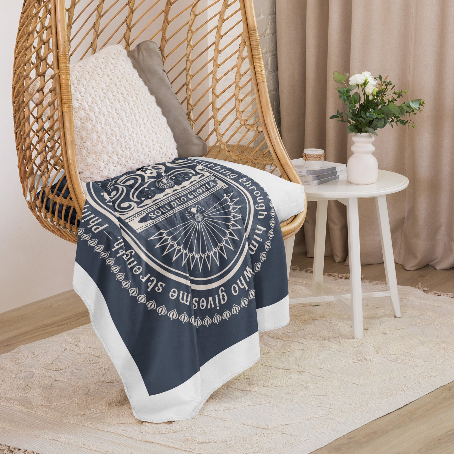 Sherpa blanket Kukloso Phillipians 4:13 No 2 60"x80" - Free Shipping