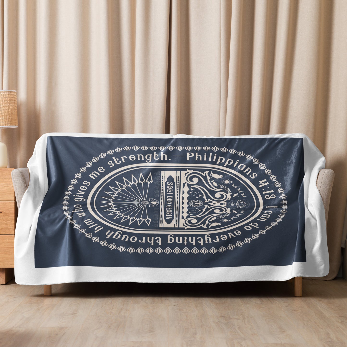 Sherpa blanket Kukloso Phillipians 4:13 No 2 60"x80" - Free Shipping