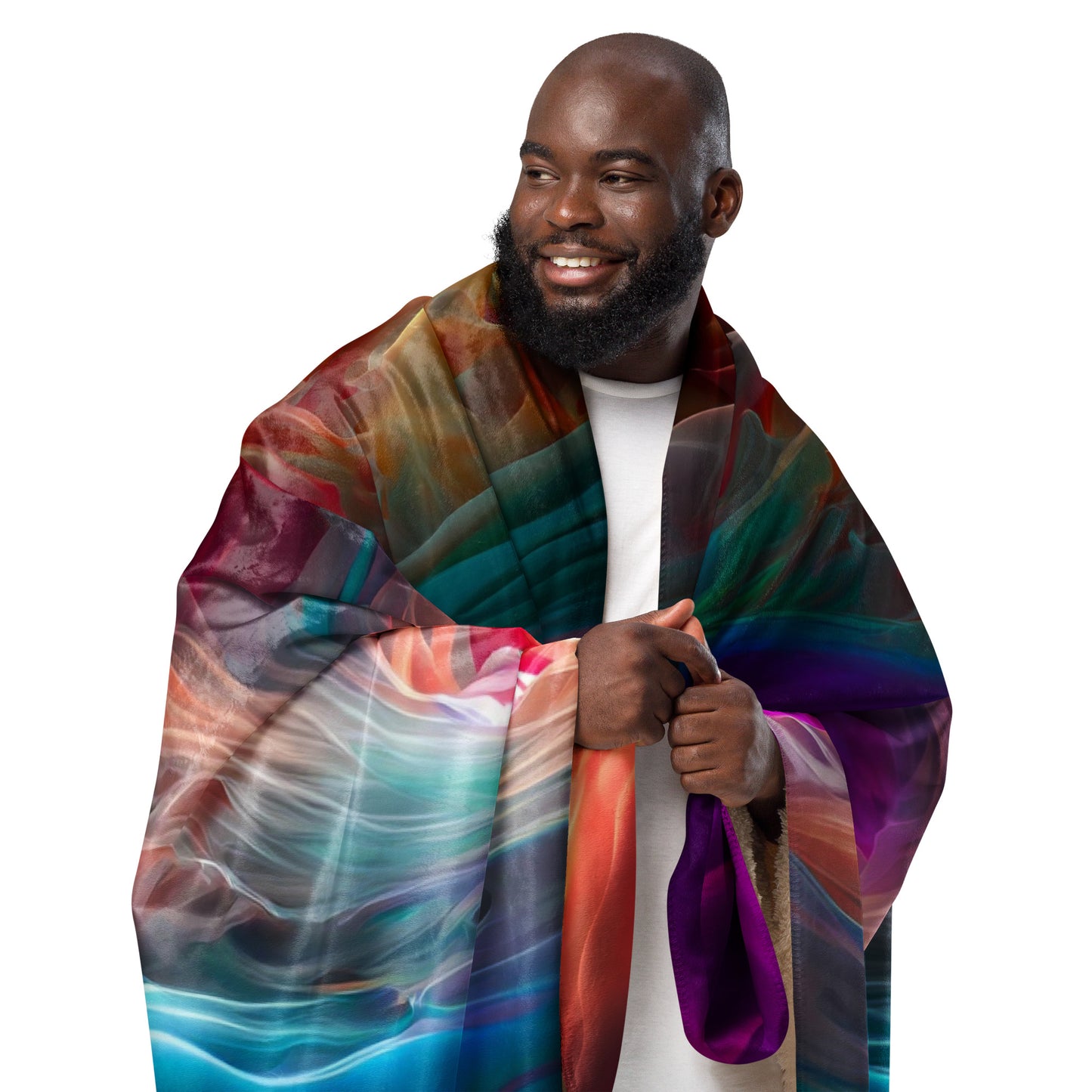 Sherpa blanket Kukloso Color Flows No 5 60"x80" - Free Shipping