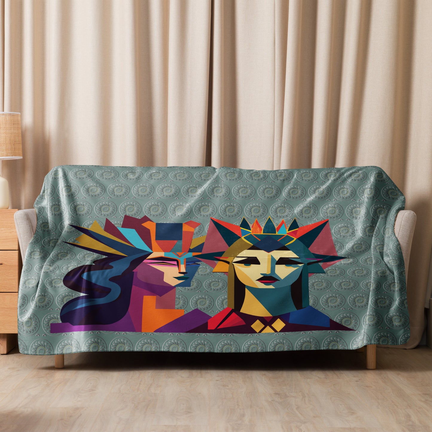 Sherpa blanket Kukloso The Couple No 4 60"x80" - Free Shipping
