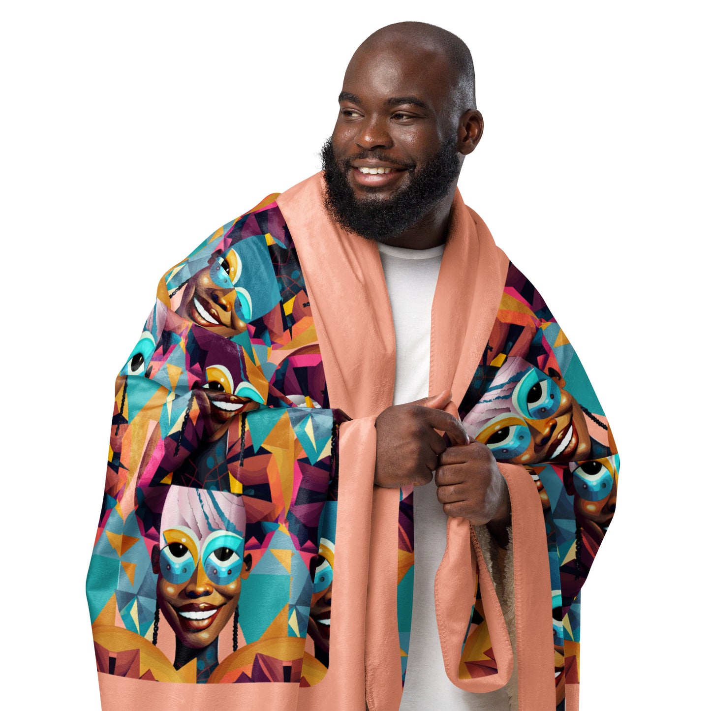 Sherpa blanket Kukloso The Big Smile 60"x80" - Free Shipping