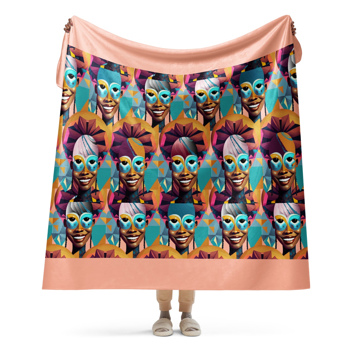Sherpa blanket Kukloso The Big Smile 60"x80" - Free Shipping
