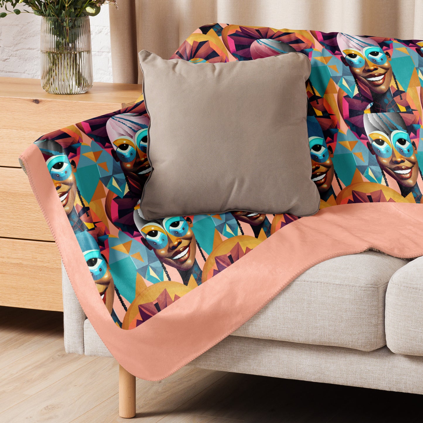 Sherpa blanket Kukloso The Big Smile 60"x80" - Free Shipping