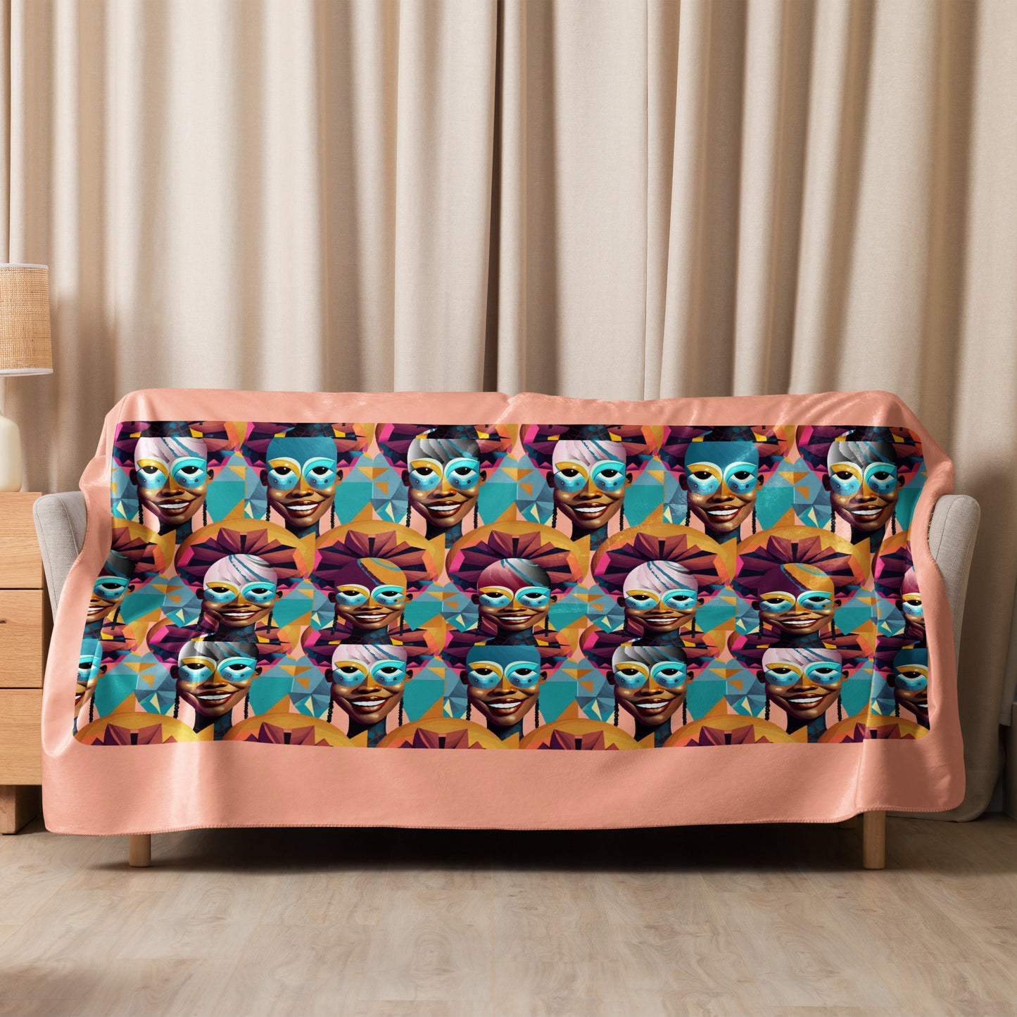 Sherpa blanket Kukloso The Big Smile 60"x80" - Free Shipping