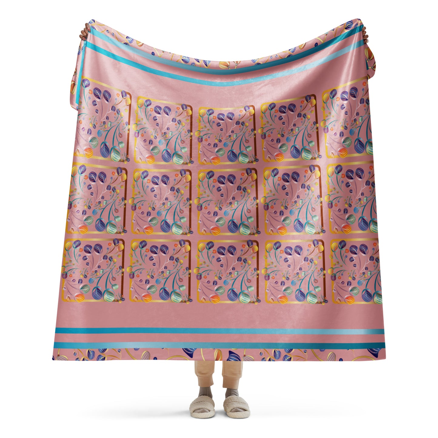 Sherpa blanket Kukloso Kuklos No 4403-4407 Collage No 1 60"x 80" - Free Shipping