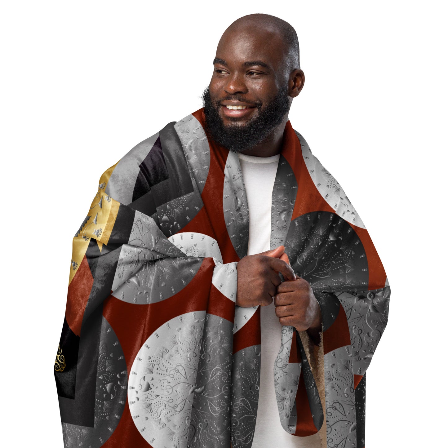 Sherpa blanket Kukloso Kuklos No 4387 Collage Pattern 60" x 80" - Free Shipping