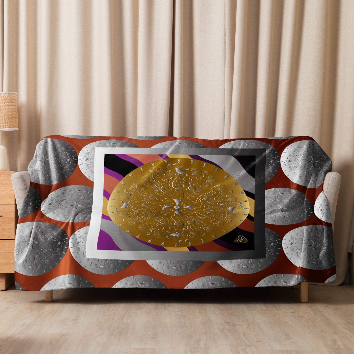 Sherpa blanket Kukloso Kuklos No 4387 Collage Pattern 60" x 80" - Free Shipping